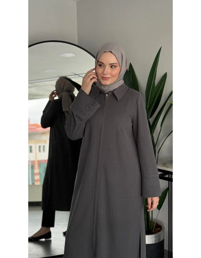 Cardigan Long Zippé en Tricot